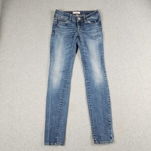 Bullhead Black Jeans Womens 1 Blue Denim Medium Wash Skinniest Low Rise Stretch